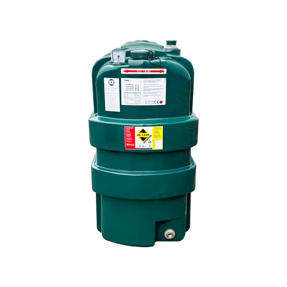 1200 Litre Slimline Plastic Single Skinned Oil Tank - Centurion