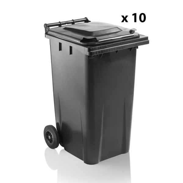 240 Litre Wheelie Bin 240 Litre Wheelie Bin - Grey x 10 PCS