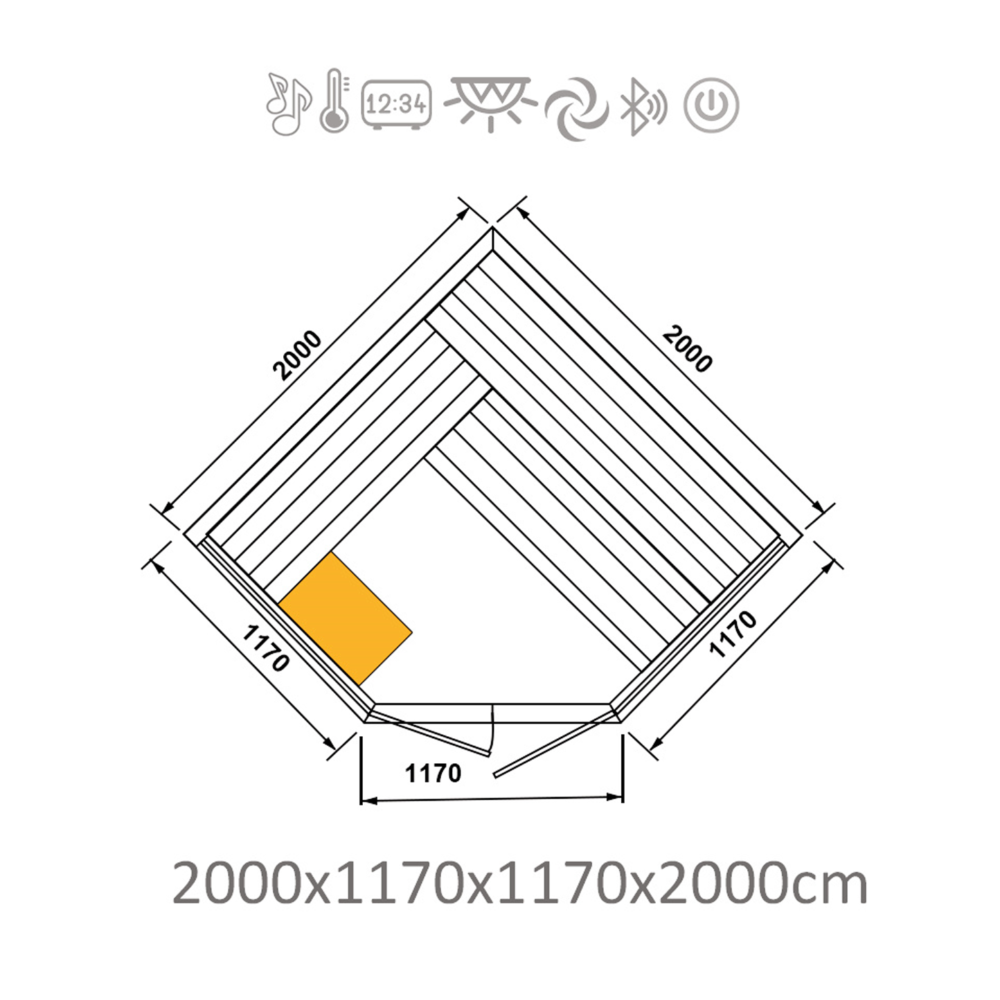 6-8 Person Traditional Corner Sauna - Image 8